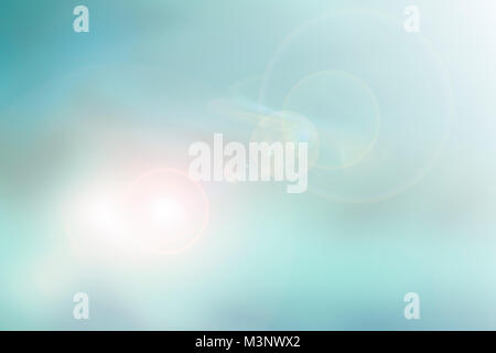 Abstract bokeh soft blue green pastel lens flare Stock Photo