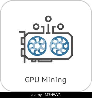 GPU Mining Icon. Stock Vector