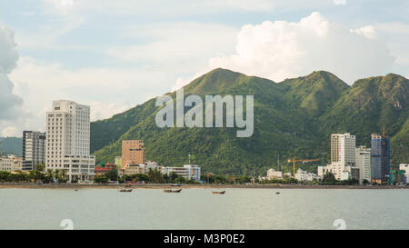 View of Nha Trang downtown, Nha Trang is a coastal city and capital located in South Central Coast of Vietnam. Stock Photo