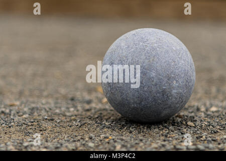 Close Up Blue Bocce Ball Right Stock Photo