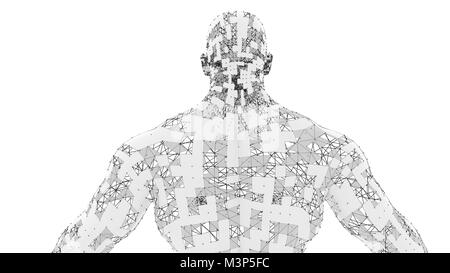 Abstract model of a muscular robot Stock Photo