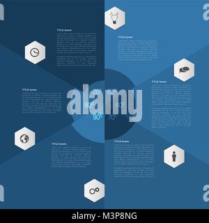 Infographic pie chart. Cycle presentation diagram 5 section. Vector ...