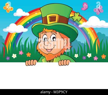 Lurking leprechaun topic image 2 - eps10 vector illustration. Stock Vector