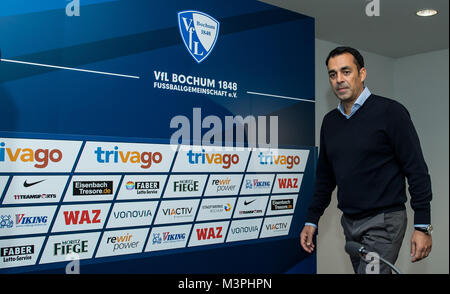 Bochum, Germany. 12th Feb, 2018. Robin Dutt, the new head coach of VfL Bochum, arrives for a press conference in Bochum, Germany, 12 February 2018. Credit: Guido Kirchner/dpa/Alamy Live News Stock Photo