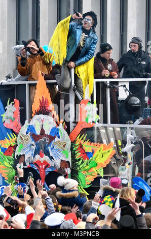 Duesseldorf, Germany. 12th February, 2018. Carneval, Rose Monday Parade: Duesseldorf Punk Rock Band Die Toten Hosen during the Rose Monday Parade. Credit: UKraft/Alamy Live News Stock Photo