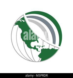 Green World Global Network Vector Symbol Graphic Logo Design Stock Vector