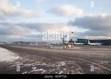 At Helsinki-Vantaa airport in Finland, Europe, EU Stock Photo