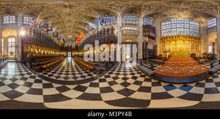 NOT FOR USE AFTER MAY 19th 2018. 360 degree image shows the Quire at St George's Chapel, Windsor Castle, Berkshire, where Prince Harry and Meghan Markle will get married on May 19th. Stock Photo