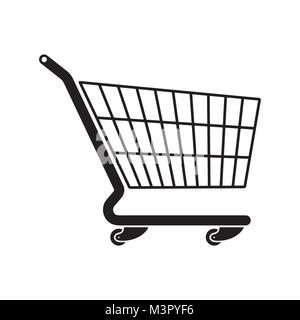 Shopping cart flat style icon for your design Stock Vector