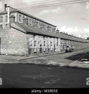 1950s historical picture of factory workers having a tea break in the ...