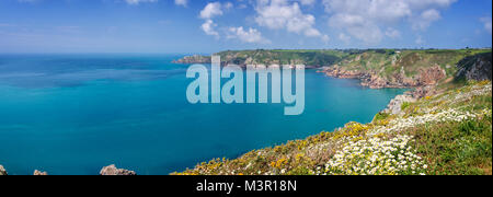 Icart point panorama, Guernsey Stock Photo