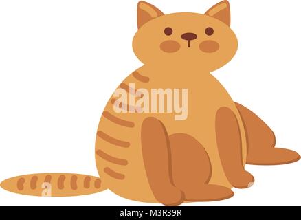 Cute and funny sweet red cat character, cartoon vector illustration isolated on white background. Cute and funny red cat character, nice and sweet Stock Vector