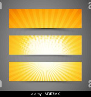 Bright sun rays with yellow dots. Abstract comic background with ...