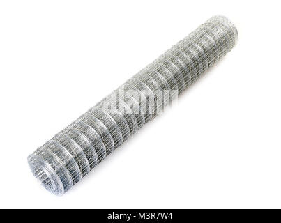 wire fence in front of white background Stock Photo