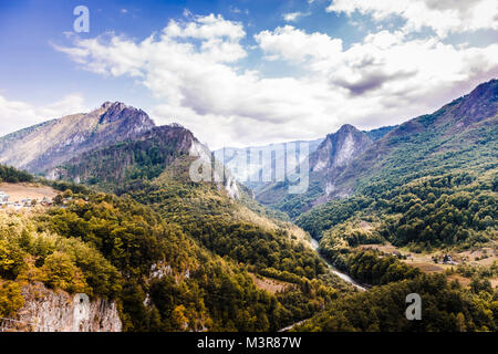 Delightful, colorful mountain landscape. View of the Tara River, Montenegro Stock Photo