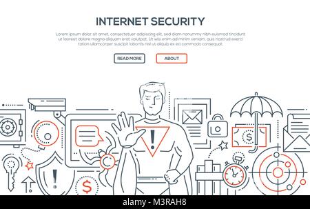 Internet security - modern line design style illustration Stock Vector