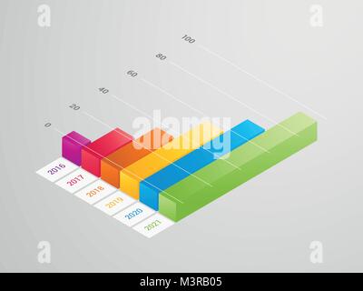 3D colorful graph Stock Vector