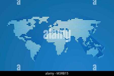 abstract blue 3D world map Stock Vector