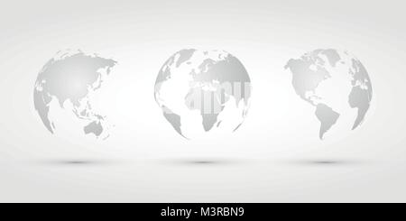 silver world globes Stock Vector