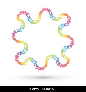genetic frame created by spectrum dots Stock Vector