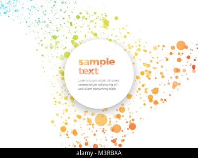orange green dotted background with sample text Stock Vector