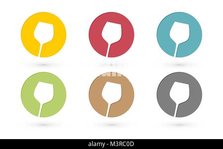 colorful glass wine icon in circle Stock Vector