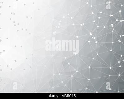 technical gray geometric background connection points Stock Vector