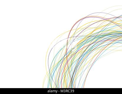 color interlaced lines on a white background Stock Vector