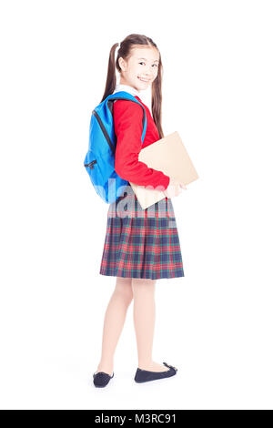 Student with blue backpack Stock Photo