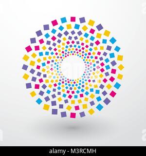 circles of colored squares Stock Vector