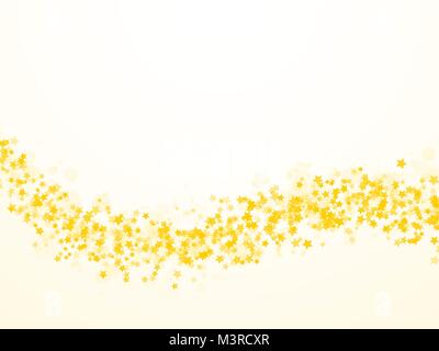 gold stars trail on white background Stock Vector