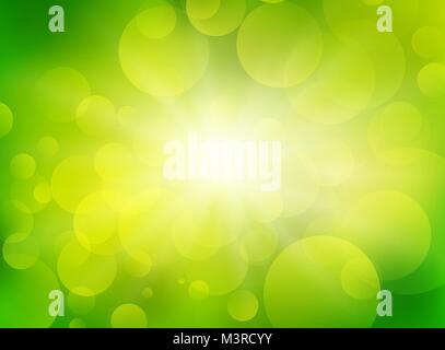 green blurred circle background Stock Vector