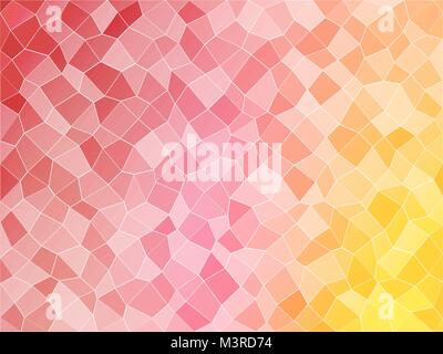 abstract orange red mosaic tile texture Stock Vector