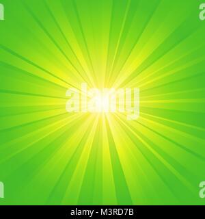 green yellow ray background Stock Vector