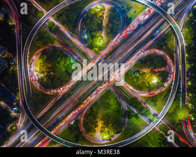 Semanggi bridge Jakarta at night Stock Photo