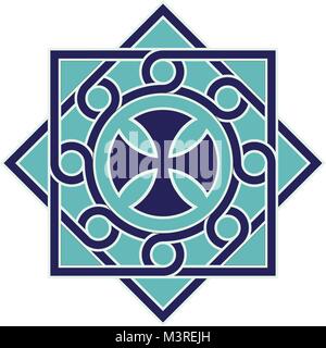 Coptic cross in decorative unit and pattern , High accuracy ,NO.21 Stock Vector