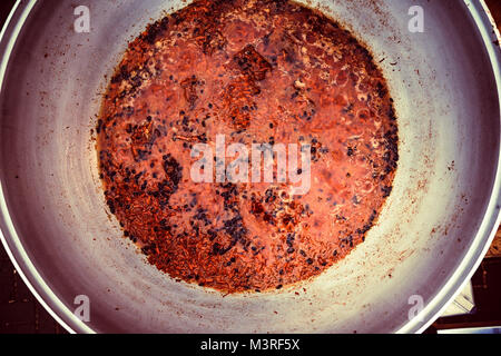 Bowl with spices for cooking pilaf Stock Photo