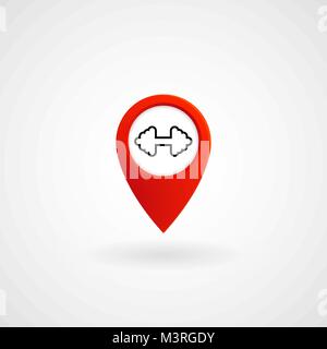 Fitness gps map pin pointer Gym logo design template, design for