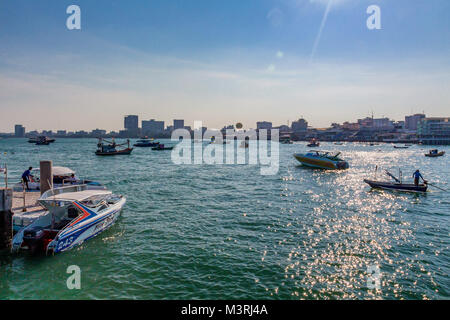 PATTAYA, THAILAND - CIRCA MARCH 2013: Tourist boats on water Stock Photo