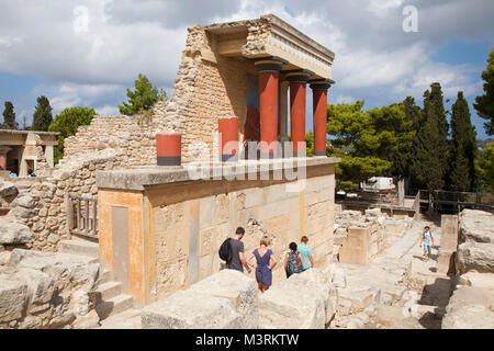 North entrance, north pillar hall, Knossos palace archaeological site, Crete island, Greece, Europe Stock Photo