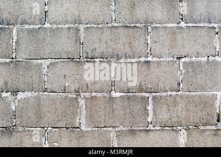 Old wall made from cinder blocks as background texture Stock Photo
