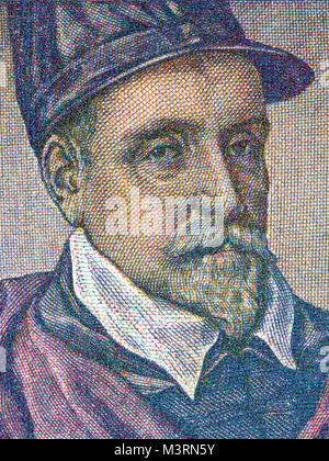 Philippe de Monte portrait from Belgian money Stock Photo