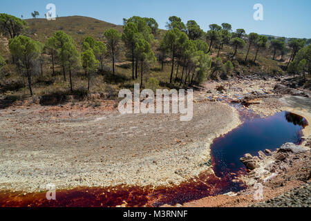 Rio Tinto, a river famous for its deep red color due to high concentration of iron salts and sulphates in water. Province Huelva, Andalusia, Spain Stock Photo