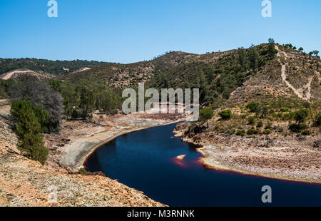 Rio Tinto, a river famous for its deep red color due to high concentration of iron salts and sulphates in water. Province Huelva, Andalusia, Spain Stock Photo