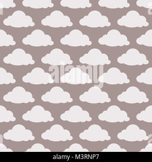 Beige seamless background with clouds Stock Photo