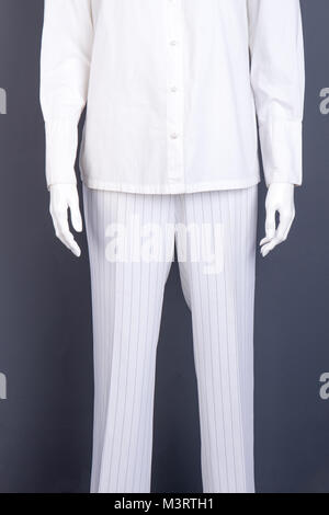 White striped trousers for women. Stock Photo