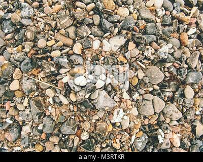 Sea stones for design. Abstract background with pebbles, detail Stock Photo