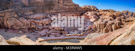 Amphitheater in Petra lost city in Jordan Stock Photo