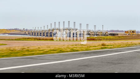 storm surge barrier named Oosterscheldekering in the Netherlands Stock Photo