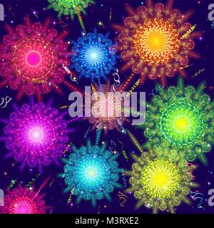 Firework, Holiday Background Stock Vector